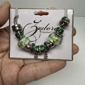 Zedora Cherished Treasures St Paddy’s Day Irish Beaded Charm Bracelet New